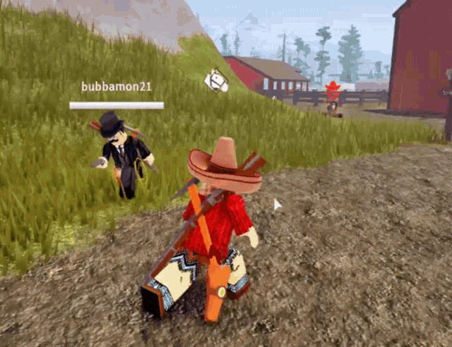 bubbamon21 is playing a video game with cowboys