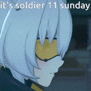 a picture of a girl with the words " it 's soldier 11 sunday " on the bottom