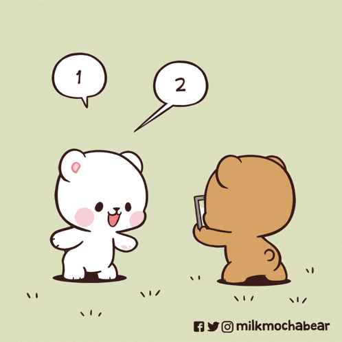 a cartoon of two teddy bears talking to each other with the words milkmochabear at the bottom