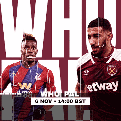 a poster for a soccer game between west ham and crystal palace on november 6
