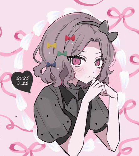 a drawing of a girl with a date of 3.22