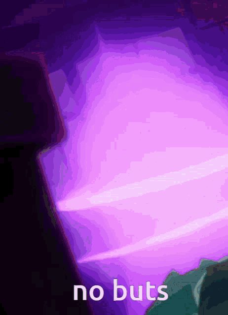 a picture of a purple light with the words no buts below it