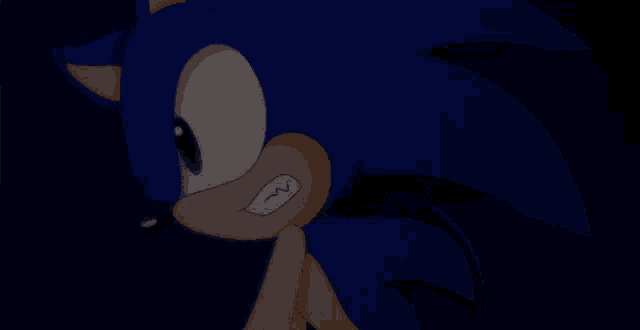 a close up of a sonic the hedgehog 's face