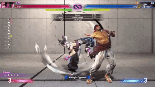 a video game is being played with a score of 3 to 3