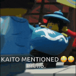 a picture of a lego character with the words aito mentioned hello written on it .