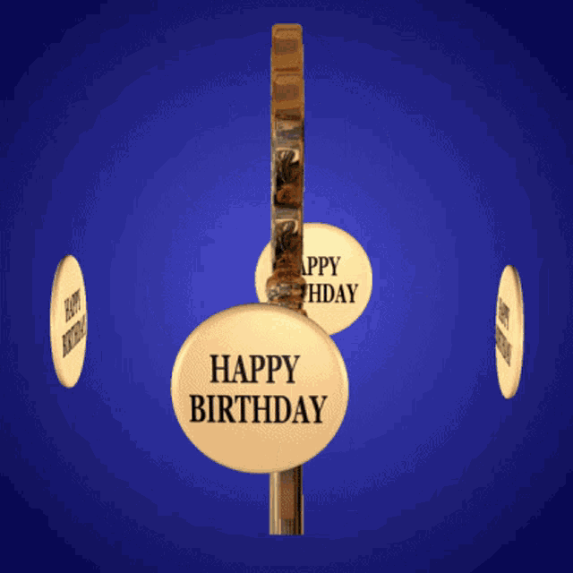 a key with the number 21 on it surrounded by circles that say happy birthday