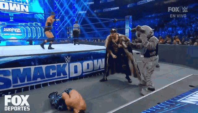 a fox sports broadcast of a wrestling match