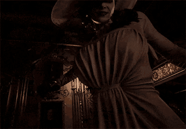 a close up of a woman 's torso in a dark room