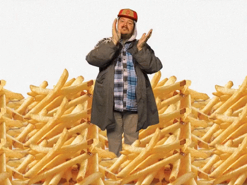 Matty Matheson Fries GIF - Matty Matheson Fries Clap GIFs