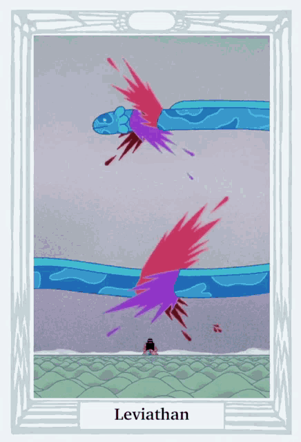 a cartoon drawing of a snake with the word leviathan under it