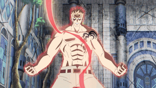 a cartoon of a man with a tattoo on his arm