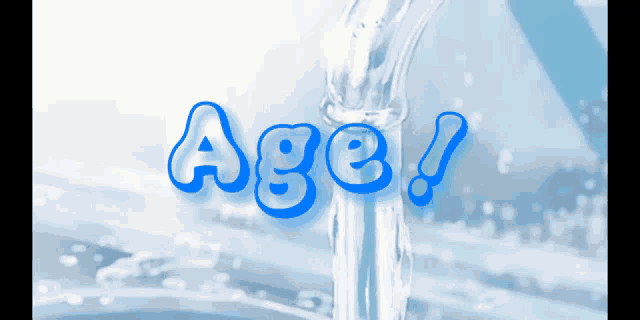 the word age is on a blue background