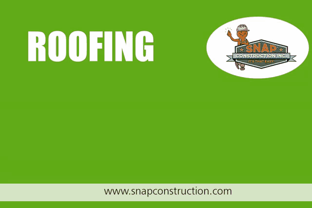 an advertisement for snap construction inc. shows a house with a brown roof