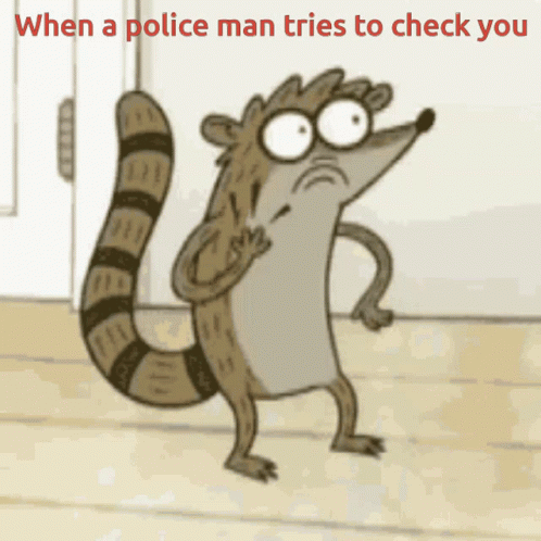 Regular Show When A Police Man Tries To Check You GIF - Regular Show When A Police Man Tries To Check You Checking Around GIFs