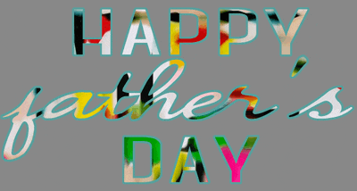 a happy father 's day greeting card with colorful letters