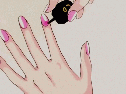 少女心 指甲油 粉紅色 手指 愛漂亮 GIF - Girly Mani Pedi Finger Nails GIFs