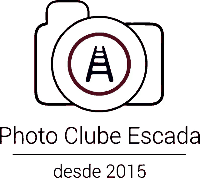 a logo for the photo clube escalada shows a camera and a ladder