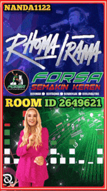a woman in a pink suit is standing in front of a forsa poster