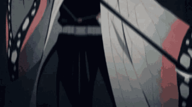 a close up of a butterfly 's wings in a dark room in a cartoon .
