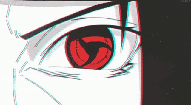 a close up of a person 's eye with a red circle in it