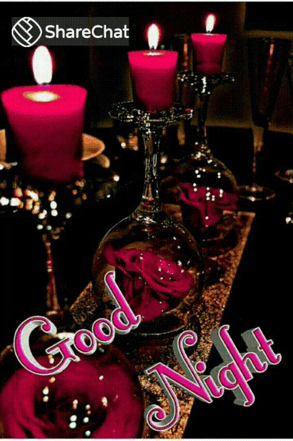 a picture of a pink rose in a heart with the words good night