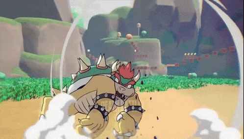 a cartoon drawing of bowser with spikes on his shell