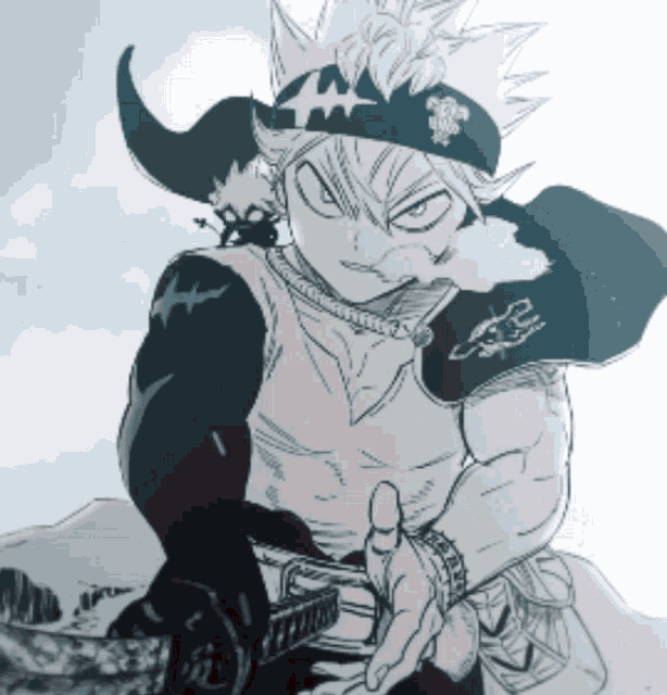 a black and white drawing of a man with horns