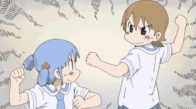 Nichijou Handshake GIF - Nichijou Handshake Resolution GIFs