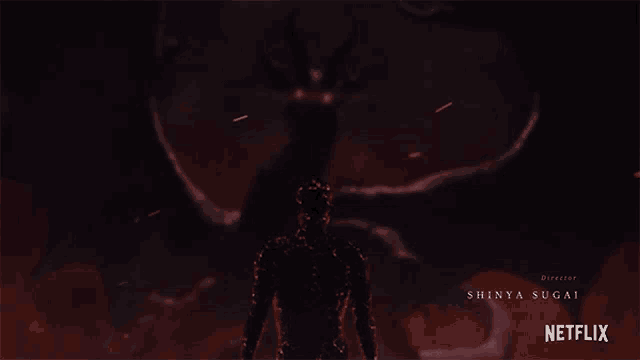 a netflix ad shows a man standing in the dark