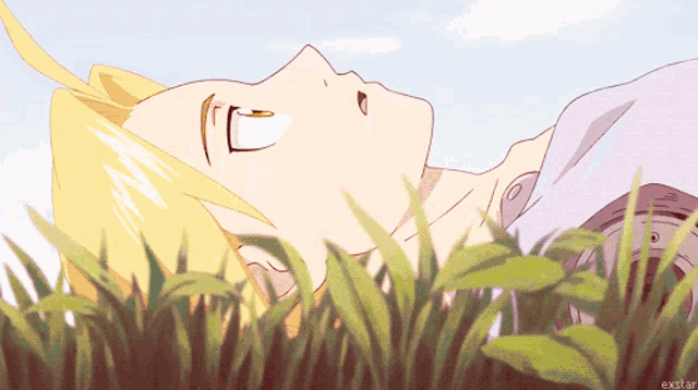 a drawing of a person laying in the grass with the words exitar below