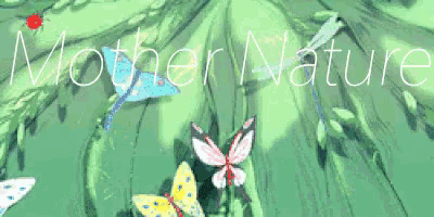 the word mother nature is on a green background