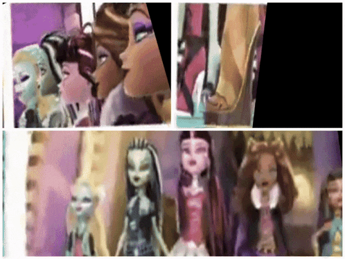 a collage of monster high dolls with a purple background
