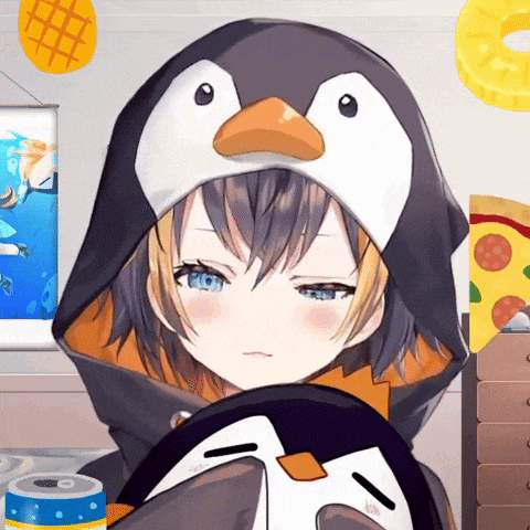 a girl is wearing a penguin costume and holding a penguin mask .