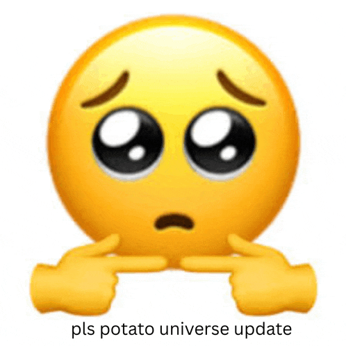 a sad smiley face with big eyes is pointing at itself with its hands .