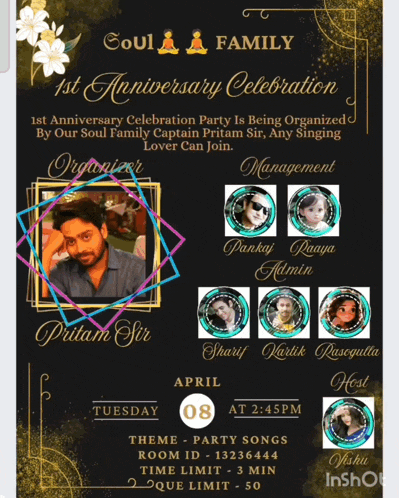 a flyer for a 1st anniversary celebration