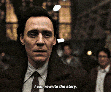 a man says " i can rewrite the story " in a dark room
