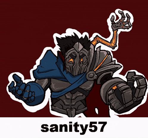 a picture of a cartoon character with the name sanity57 at the bottom
