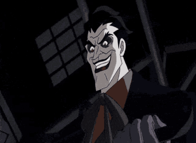 a cartoon of the joker is smiling and looking at the camera