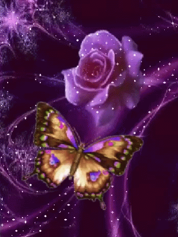 Butterfly Rose GIF - Butterfly Rose Glittery GIFs