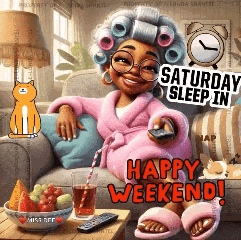 a woman in a bathrobe is sitting on a couch holding a remote control and smiling .
