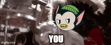 a picture of a cartoon character with the words " you " underneath it