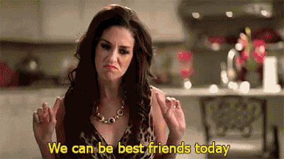 a woman is saying we can be best friends today