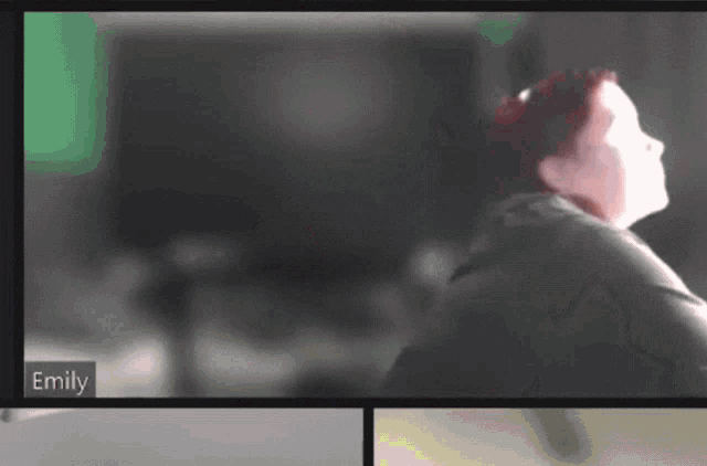 a blurred image of a woman with emily written on the bottom