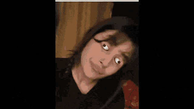 an advertisement for face changer video shows a girl making a face
