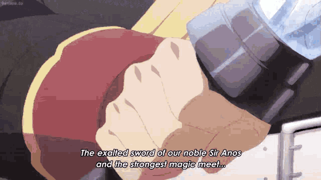 the exalted sword of our noble sir anos and the strongest magic meet ..