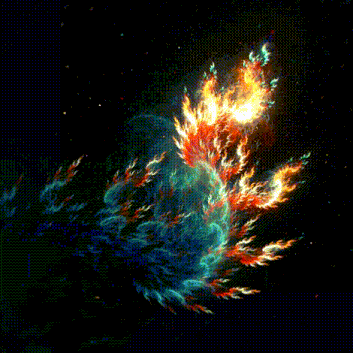 a computer generated image of a colorful nebula in the space
