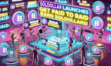 an advertisement for soldollar launches get paid to raid