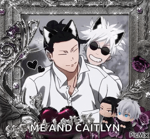 a picture of a couple of anime characters with cat ears .