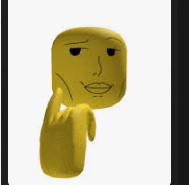 a yellow cartoon character with a sad face and a hand pointing at it .