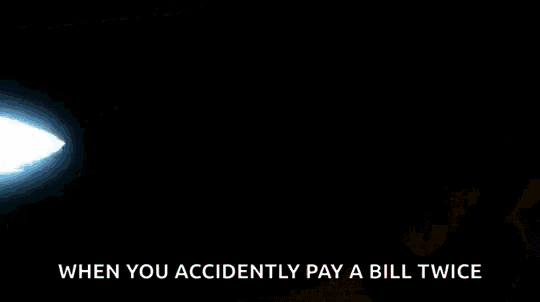 a girl in a trench coat is holding a lightning bolt and says `` when you accidentally pay a bill twice ''